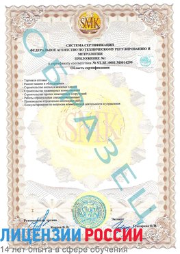 Образец сертификата соответствия (приложение) Элиста Сертификат ISO 14001